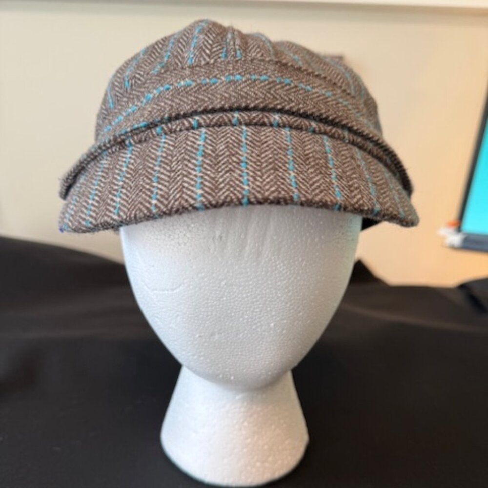 Grey and Turquoise Hat